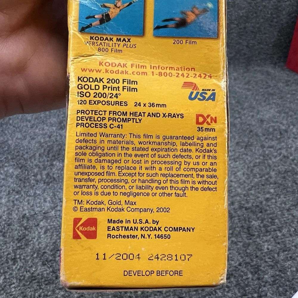 Kodak Bright Sun & Flash 200 24 Exposure Color Film Open Box 4 Rolls 11/2004